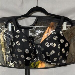 Torrid Black and White Skull Print Bra